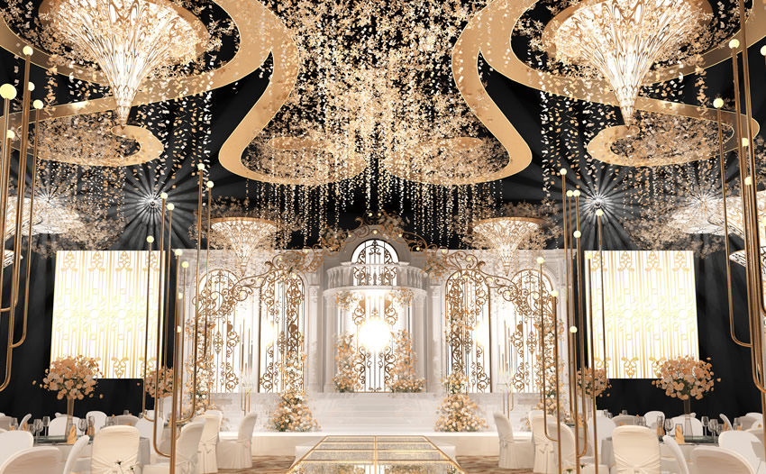 夏津花木兰喜事汇金色大厅效果展示